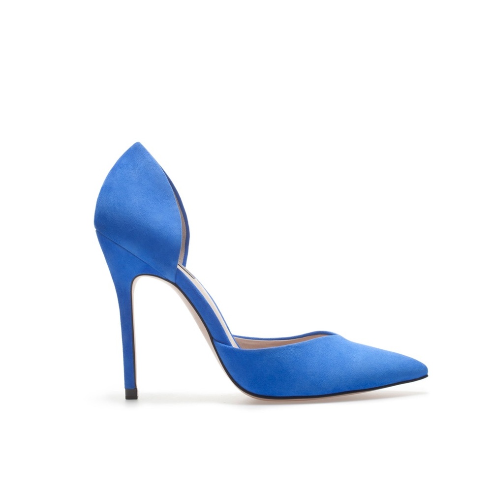 Zara blue high heel d'orsay shoe